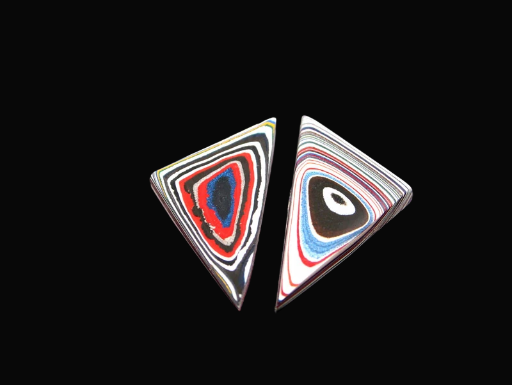 Fordite Pair of cabochons