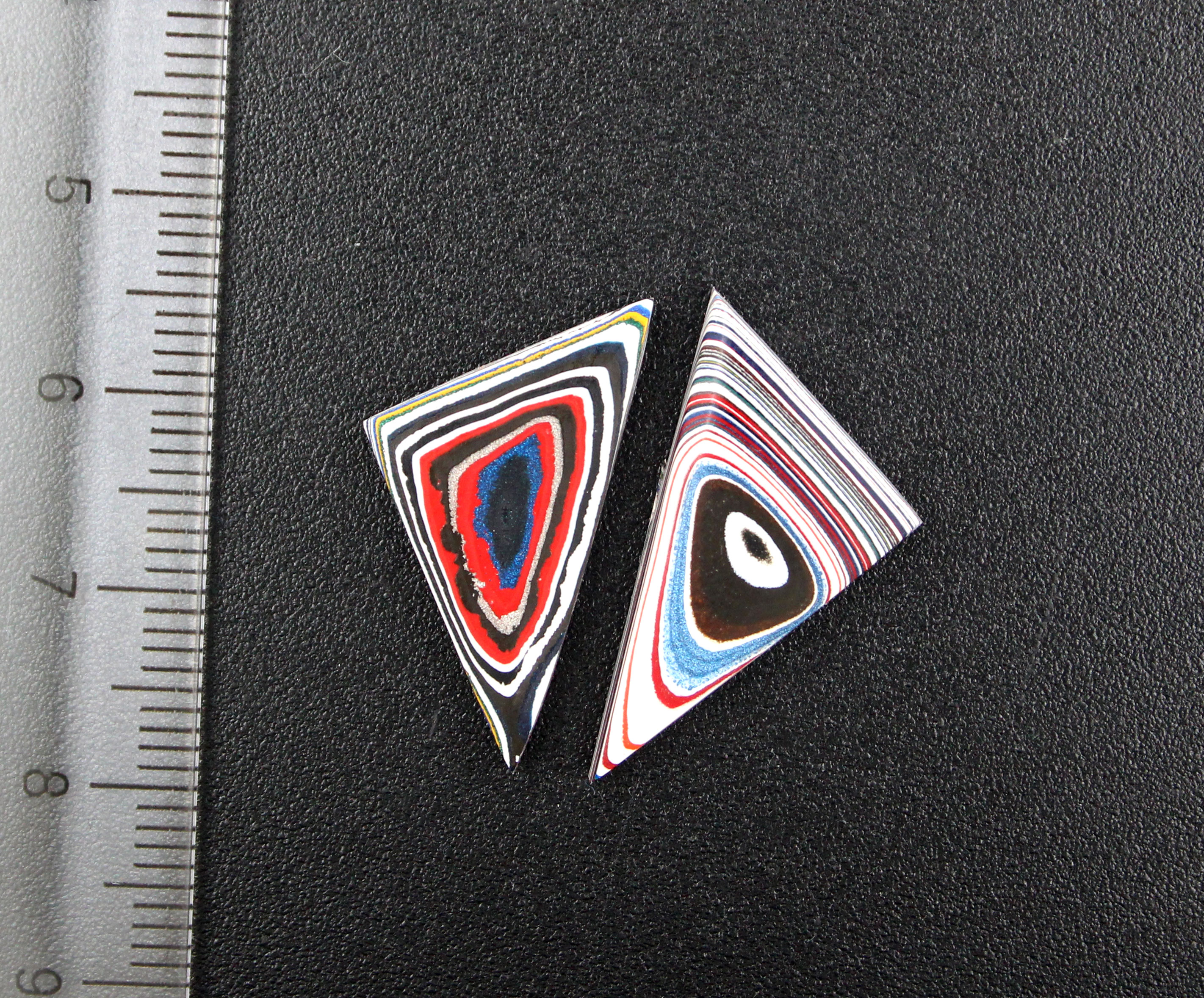 Fordite Pair of cabochons