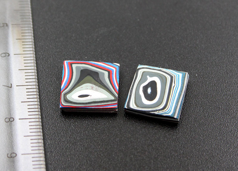 Fordite Pair of cabochons