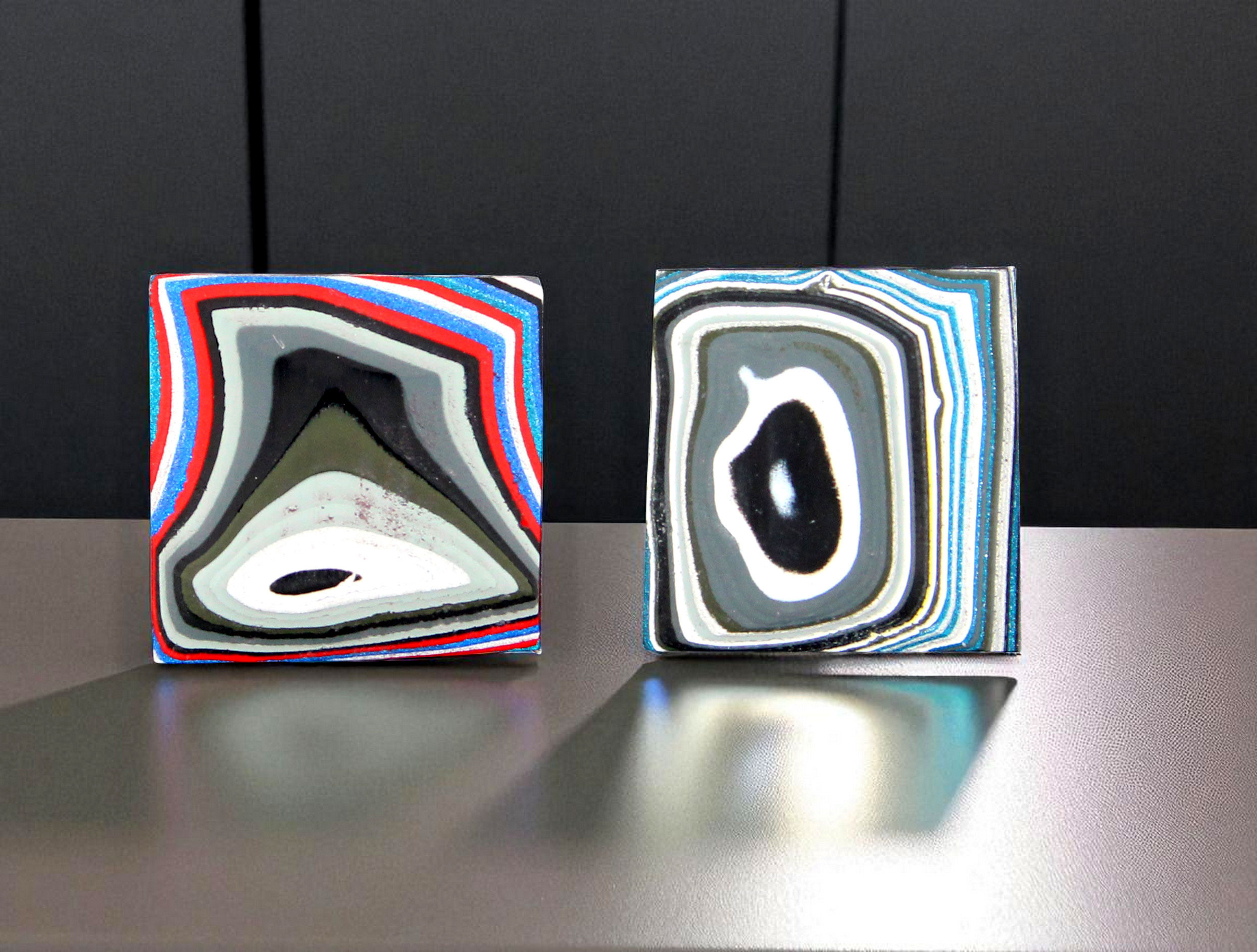 Fordite Pair of cabochons