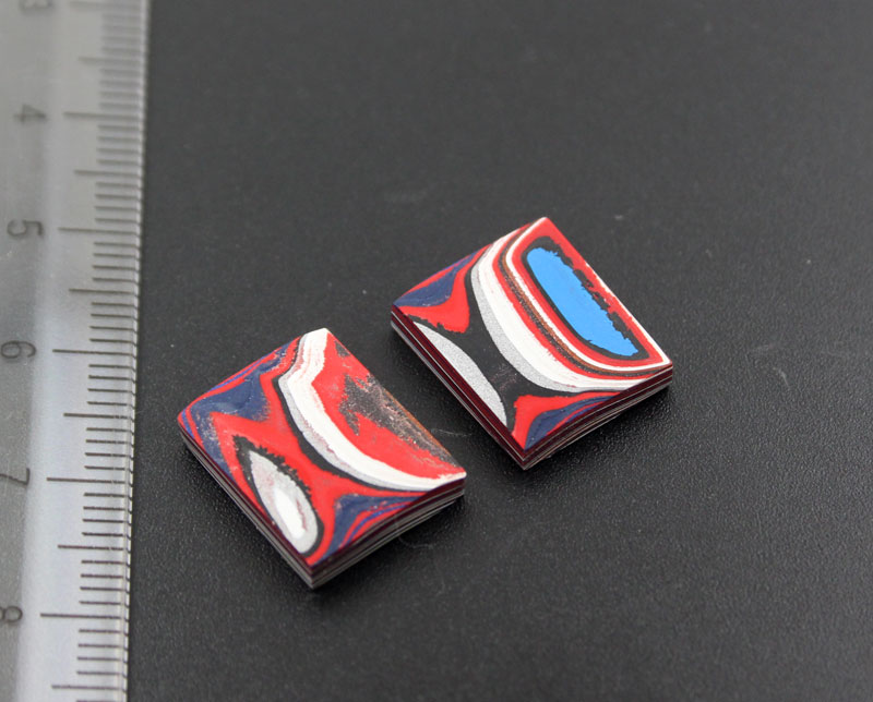 Fordite Pair of cabochons
