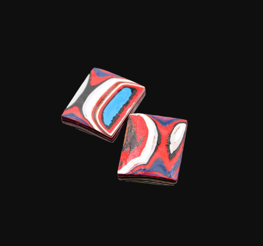 Fordite Pair of cabochons