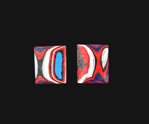 Fordite Pair of cabochons