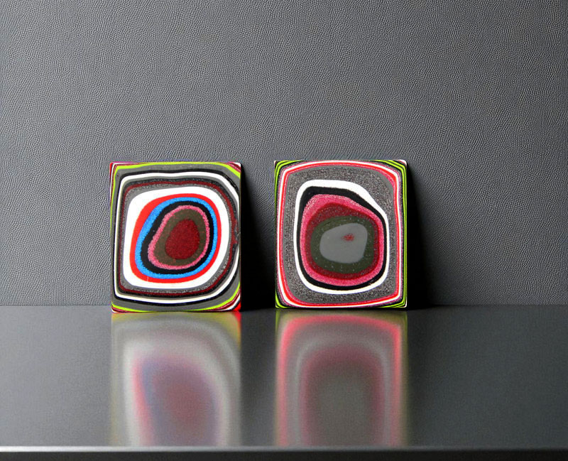 Fordite Pair of cabochons