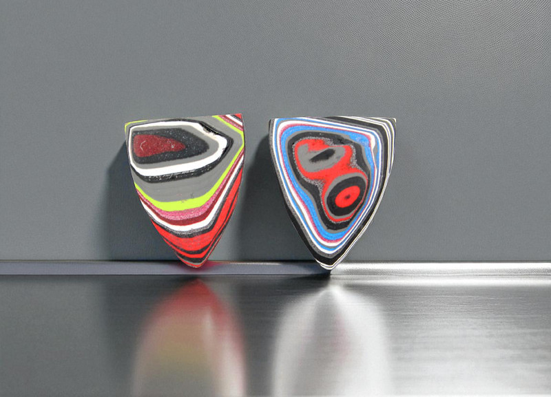 Fordite Pair of cabochons