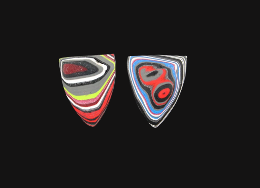 Fordite Pair of cabochons