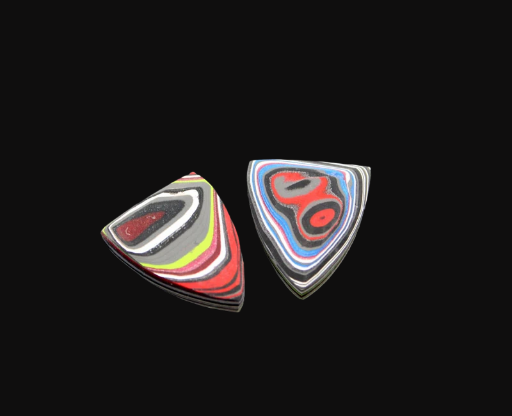 Fordite Pair of cabochons