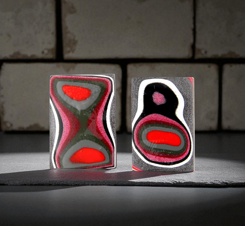 Fordite Pair of cabochons