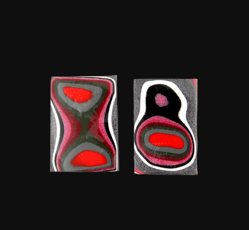 Fordite Pair of cabochons
