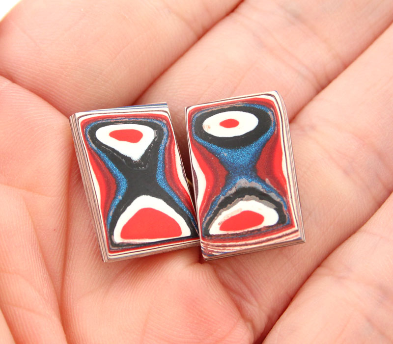 Fordite Pair of cabochons