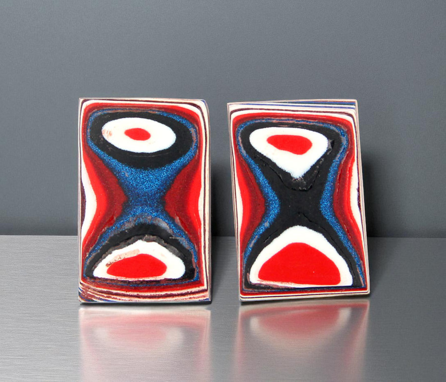 Fordite Pair of cabochons