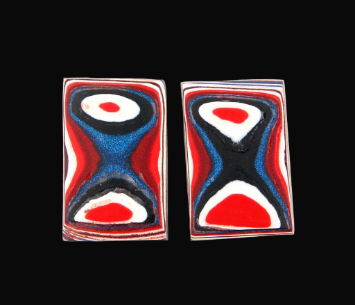 Fordite Pair of cabochons