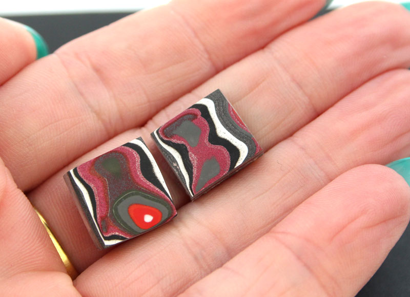 Fordite Pair of cabochons