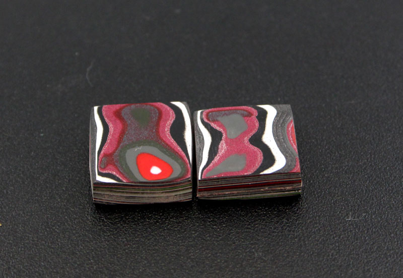 Fordite Pair of cabochons