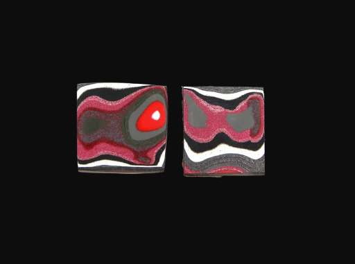 Fordite Pair of cabochons