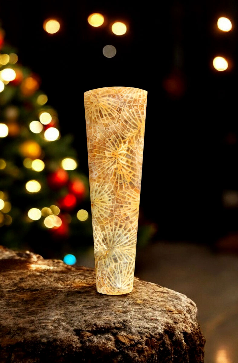 Hand cut Snake Skin Fossil Coral Cabochon