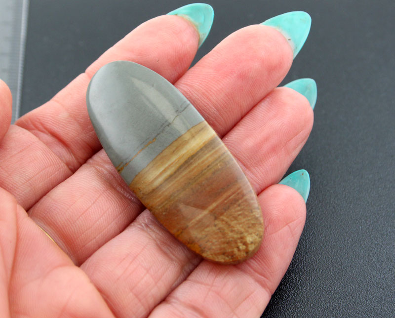 Hand cut Spring Mountain Jasper Cabochon 
