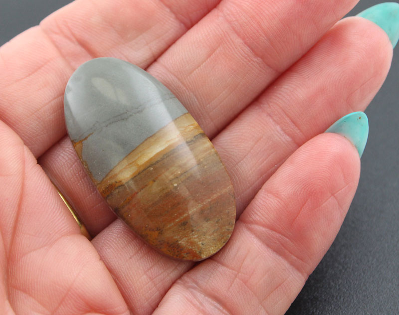 Hand cut Spring Mountain Jasper Cabochon 