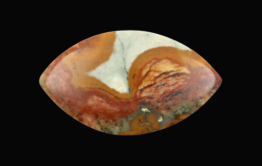 Hand cut Rocky Butte Jasper cabochon 