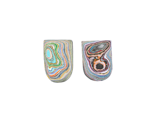 Graffiti Fordite Cabochon Pair