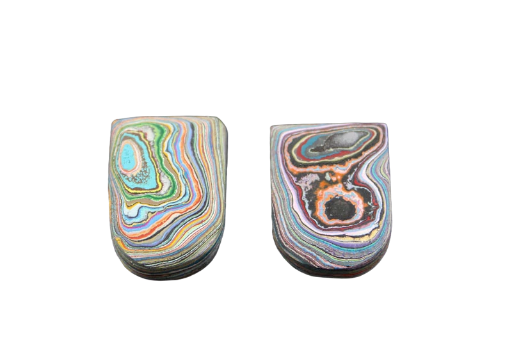 Graffiti Fordite Cabochon Pair