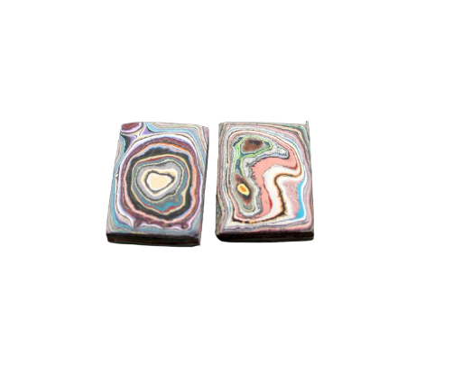 Graffiti Fordite Cabochon Pair