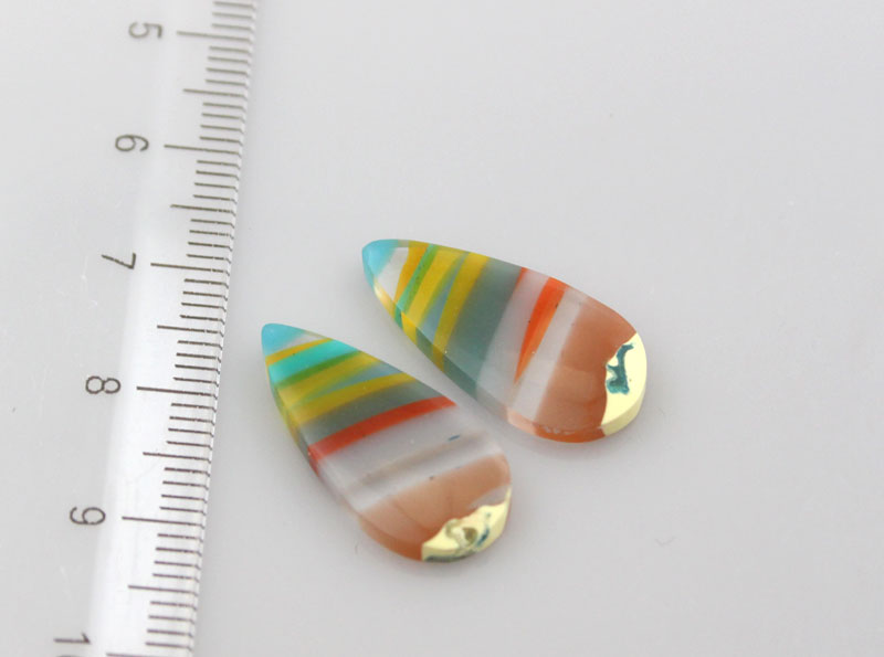 Surfite matched pair of cabochons