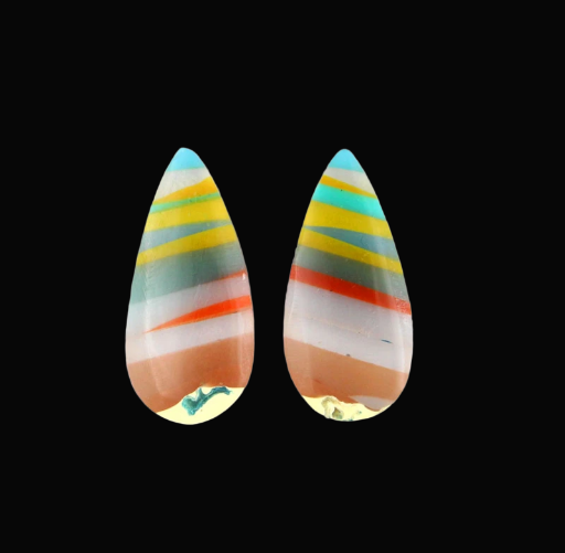 Surfite matched pair of cabochons