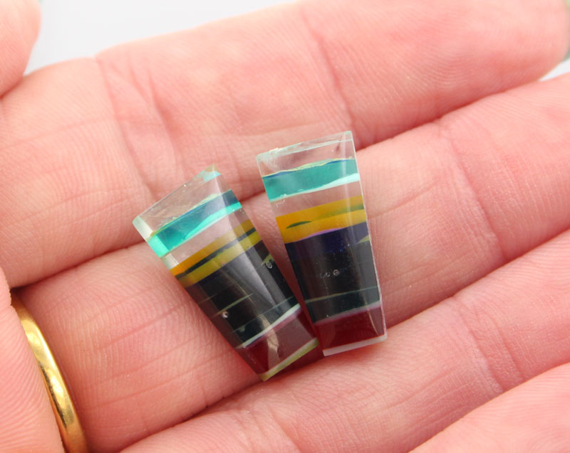 Surfite matched pair of cabochons