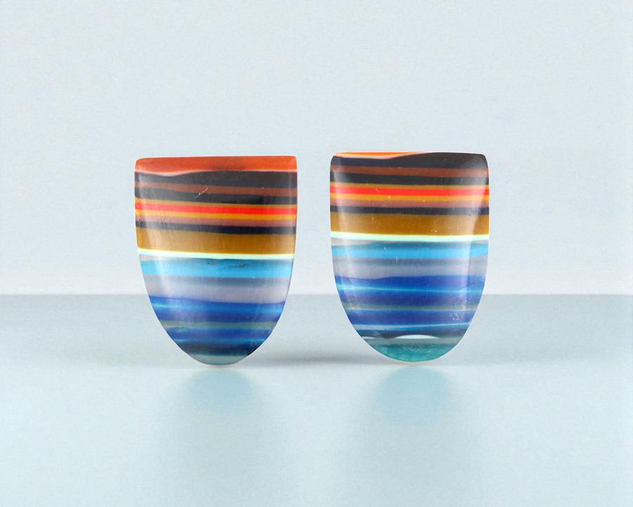 Surfite matched pair of cabochons