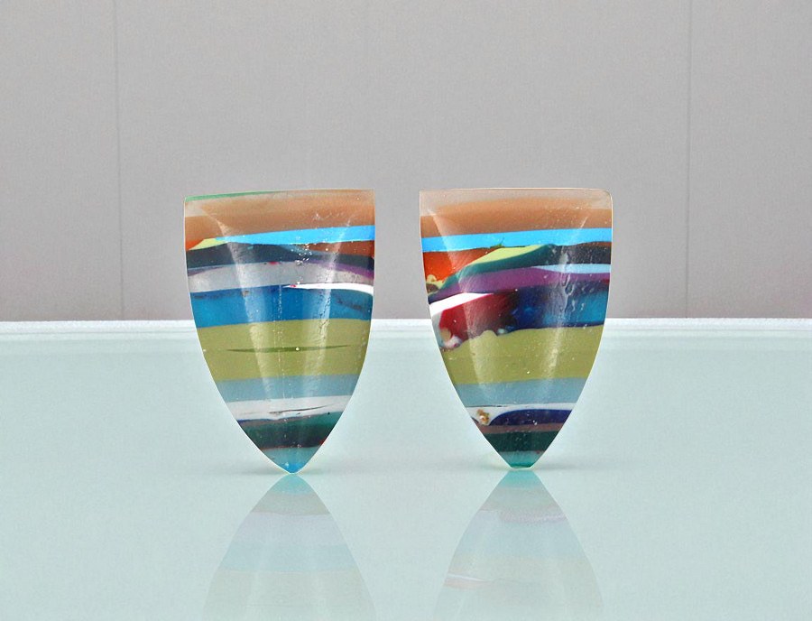 Surfite matched pair of cabochons