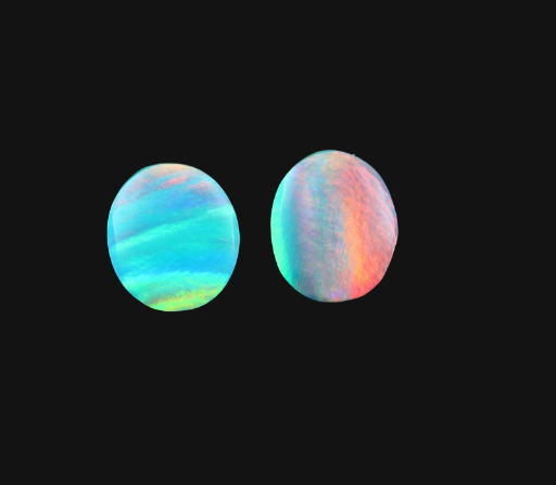 Aurora Opal cabochons matched pair 