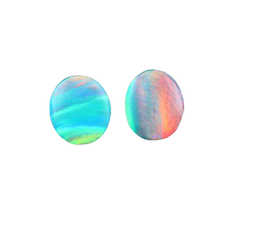 Aurora Opal cabochons matched pair 