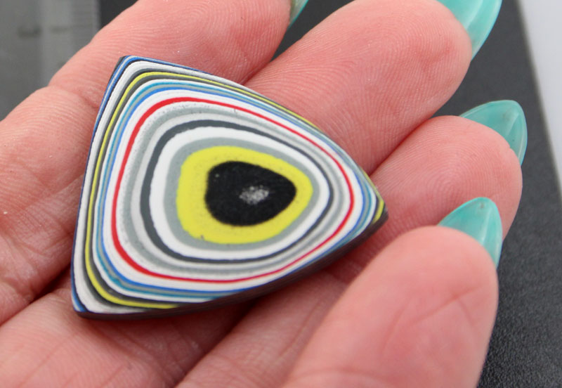 Hand Cut Metallic Yellow Blue Jeep Fordite 