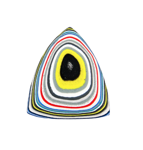 Hand Cut Metallic Yellow Blue Jeep Fordite