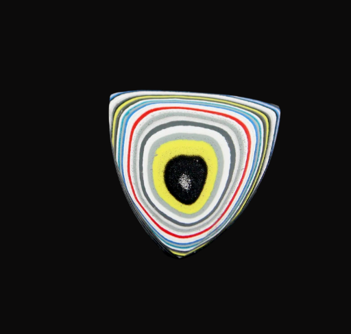 Hand Cut Metallic Yellow Blue Jeep Fordite 