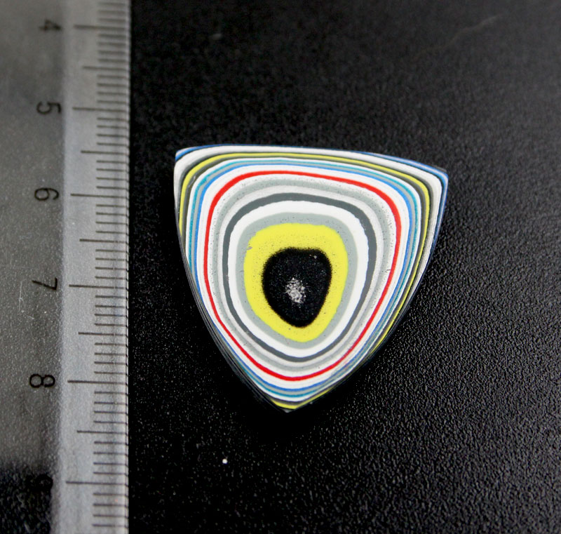 Hand Cut Metallic Yellow Blue Jeep Fordite 