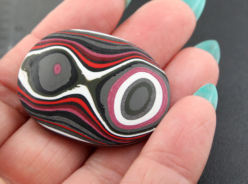 Hand Cut Metallic Pink Jeep Fordite 
