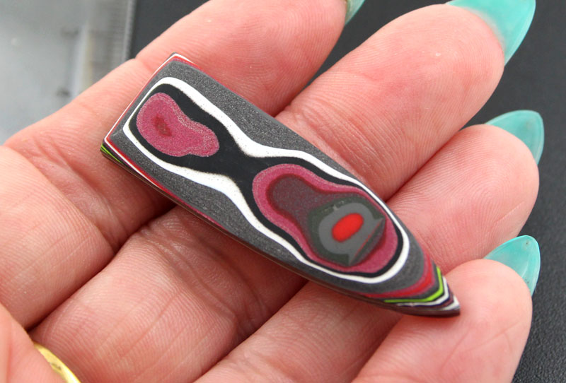 Hand Cut Metallic Pink Jeep Fordite 