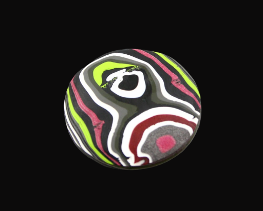 Hand Cut Metallic Pink and Lime Jeep Fordite 
