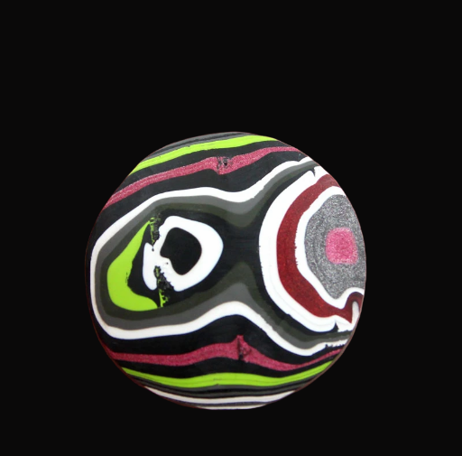 Hand Cut Metallic Pink and Lime Jeep Fordite 
