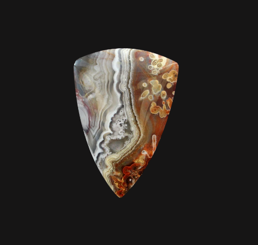 Hand cut Laguna lace Agate cabochon