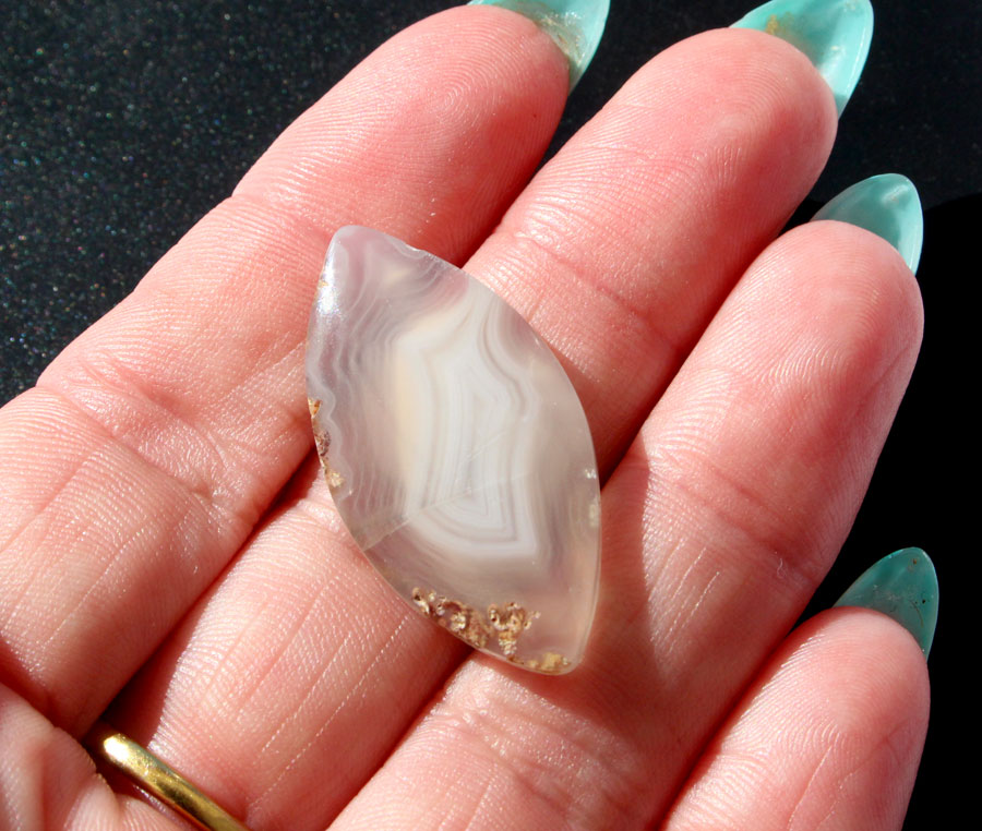 Rare Mexican White Laguna Agate cabochon