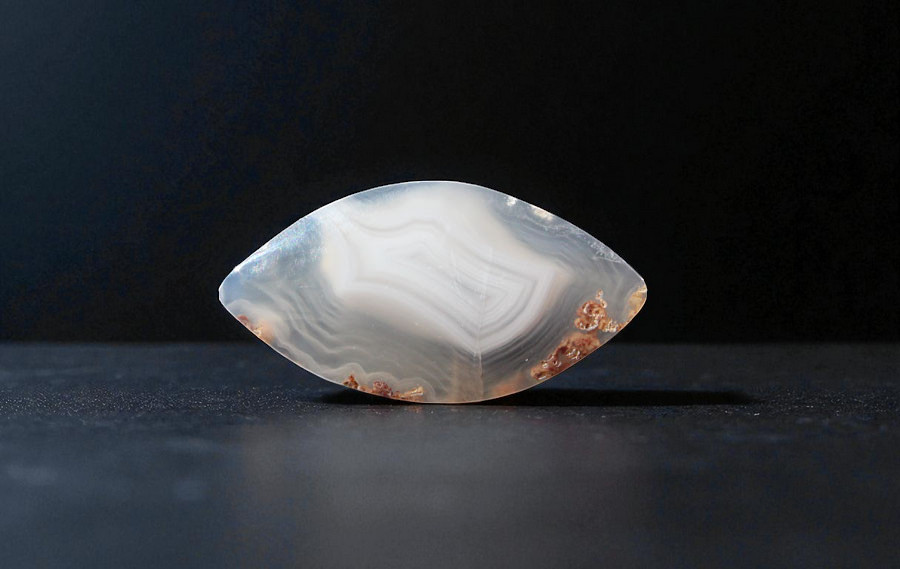 Rare Mexican White Laguna Agate cabochon