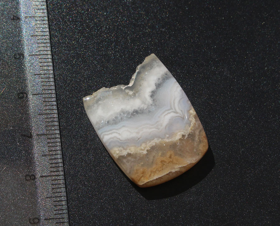 Drusy Top Prudent Man Agate cabochon
