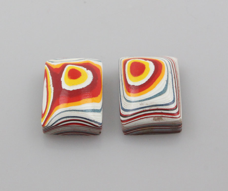  Fordite Jeep Pair of cabochons