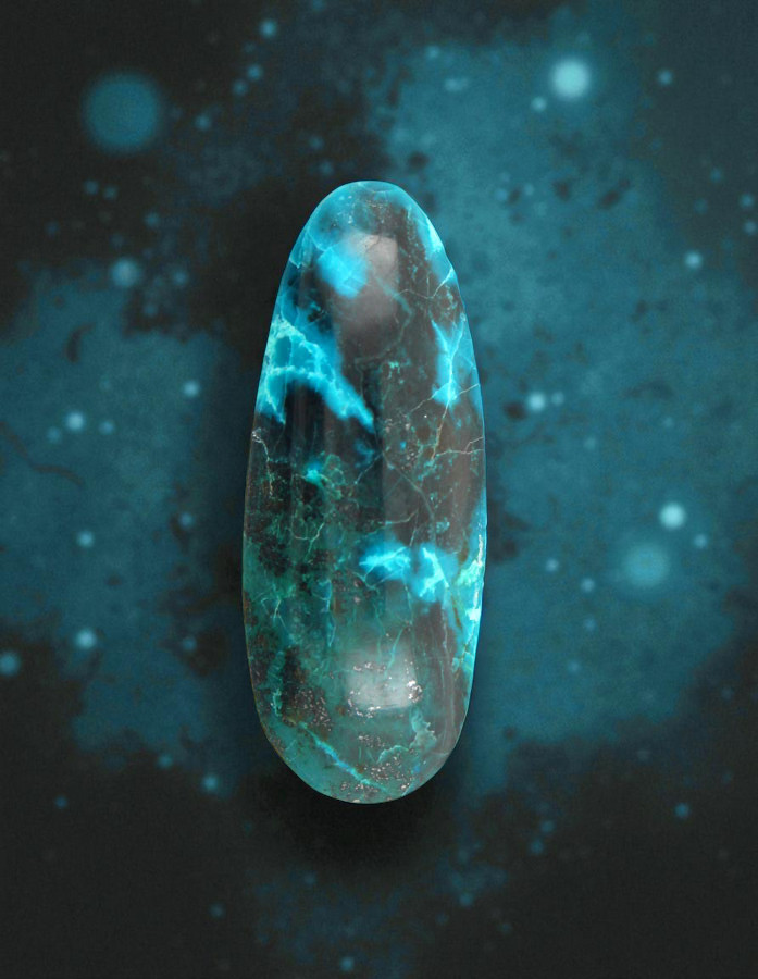 Hand Cut Chrysocolla Cabochon