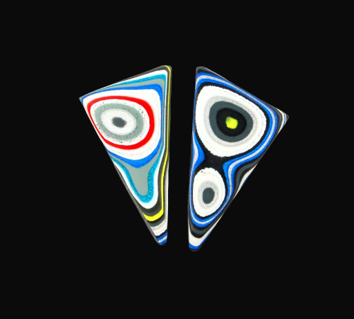 Fordite kenworth Pair of cabochons