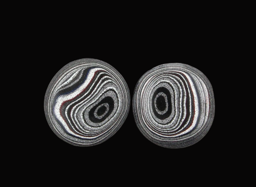 Rare Dagenham Uk  Fordite Pair of cabochons