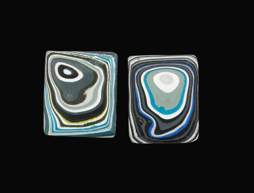 Fordite Jeep Pair of cabochons